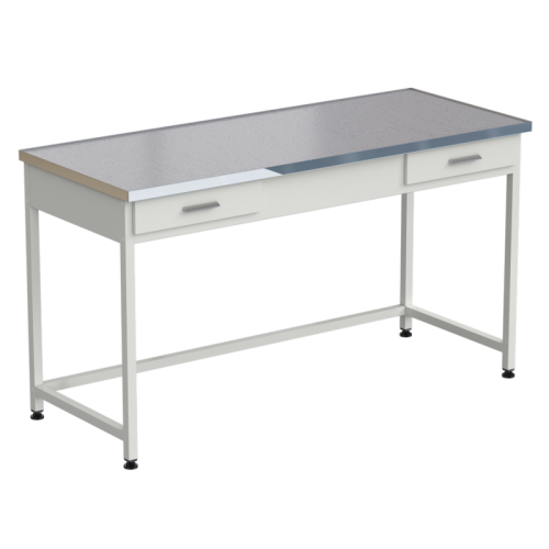 Стол приборный с 2 ящиками 1500х610х850 мм, раб. поверхность - МОНОЛИТНЫЙ КЕРАМОГРАНИТ