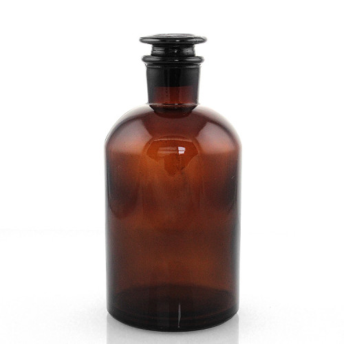 Склянка для реактивов 1000 мл из темного стекла с узкой горловиной и притертой пробкой