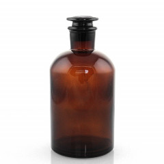 Склянка для реактивов 1000 мл из темного стекла с узкой горловиной и притертой пробкой