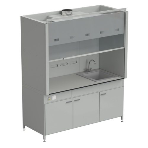 Шкаф вытяжной с мойкой из СП и смесителем 1800х900х2145 мм, раб. поверхность - LABGRADE