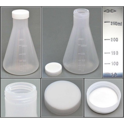 Колба коническая 250 мл, с навинчивающейся крышкой, с делениями, п/п, Vitlab