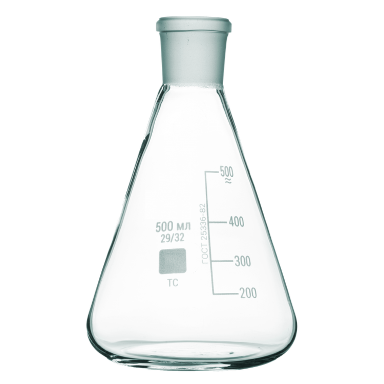 Колба коническая со шлифом КН-1-250-29/32, с делениями, ТС