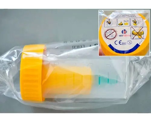 Контейнер лабораторный для взятия проб 60 мл, стерильный, с держателем, индивидуальная упаковка, Aptaca, 400 шт/уп.