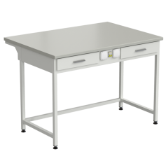 Стол лабораторный с 2-мя ящиками и электрикой 1200х850х850 мм, раб. поверхность - ЛАМИНАТ СЕРЫЙ