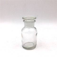 Склянка для реактивов 60 мл из светлого стекла с широкой горловиной и притертой пробкой