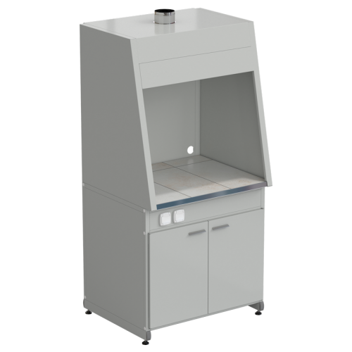 Шкаф для нагревательных печей с тумбой 920х780х1870 мм, цвет изделия - серый, раб. поверхность - КЕРАМИКА