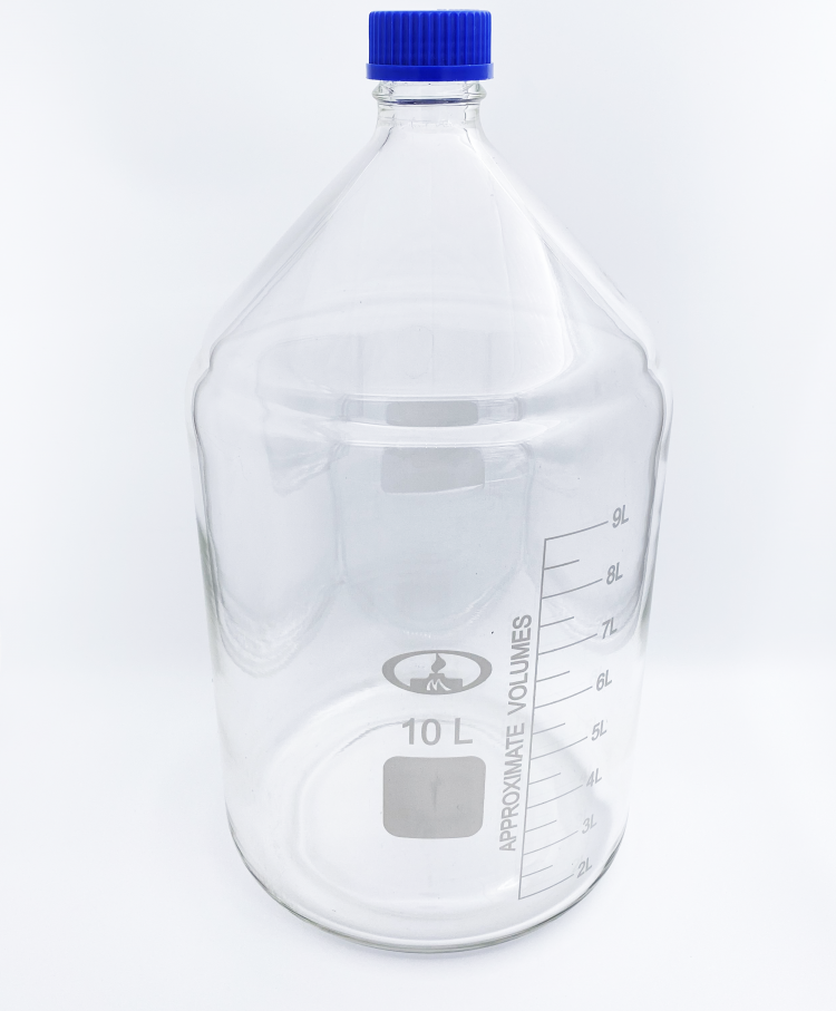 Банка 10000 мл для реактивов из светлого стекла с делениями и ...