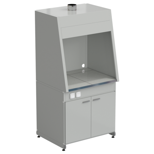 Шкаф для нагревательных печей с тумбой 920х780х1870 мм, цвет изделия - серый, раб. поверхность - КЕРАМОГРАНИТ