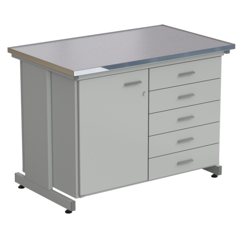 Стол-тумба 1 дверь (левая) + 5 ящиков 1212х750х900, МОНОЛИТНЫЙ КЕРАМОГРАНИТ