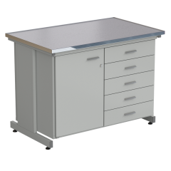 Стол-тумба 1 дверь (левая) + 5 ящиков 1212х750х900, МОНОЛИТНЫЙ КЕРАМОГРАНИТ