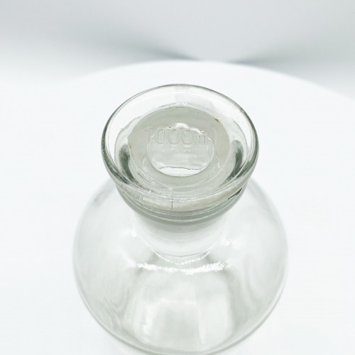 Склянка для реактивов 1000 мл из светлого стекла с узкой горловиной и притертой пробкой