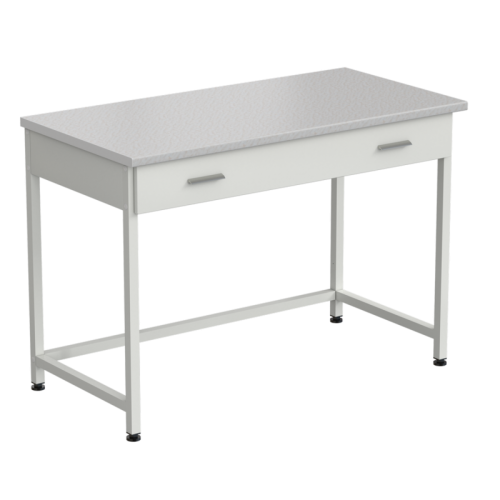 Стол лабораторный с 1 ящиком 1200х600х850 мм, раб. поверхность - ЛАМИНАТ БЕЛЫЙ