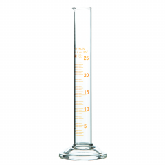 Цилиндр мерный 1-25-2 с носиком на стеклянном основании