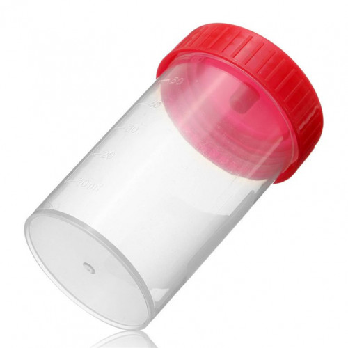 Контейнер лабораторный для взятия проб 60 мл, нестерильный, с завинчивающейся крышкой, п/п, Россия, 500 шт/уп.