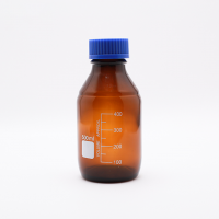 Банка 500 мл для реактивов из темного стекла с делениями и навинчивающейся полипропиленовой крышкой