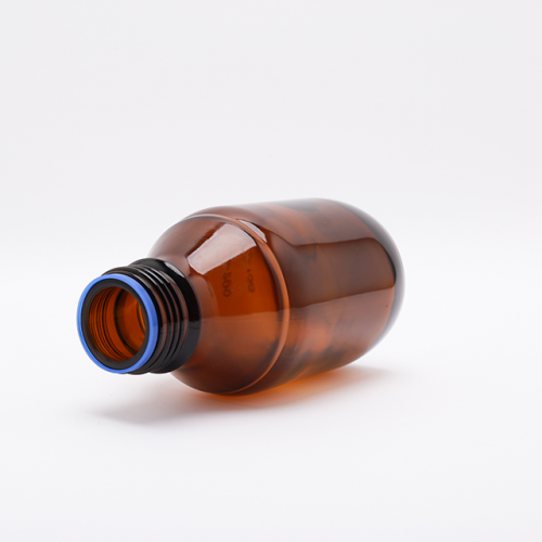 Банка 500 мл для реактивов из темного стекла с делениями и навинчивающейся полипропиленовой крышкой