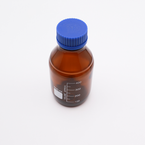 Банка 500 мл для реактивов из темного стекла с делениями и навинчивающейся полипропиленовой крышкой