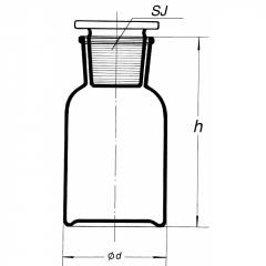 Склянка для реактивов 500 мл из темного стекла с широкой горловиной и притертой пробкой