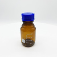 Банка 250 мл для реактивов из темного стекла с делениями и навинчивающейся полипропиленовой крышкой