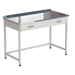 Стол лабораторный с 1 ящиком 1200х600х850 мм, раб. поверхность - НЕРЖАВЕЮЩАЯ СТАЛЬ