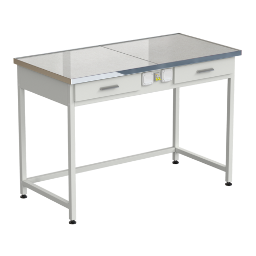 Стол лабораторный с 2-мя ящиками и электрикой 1212х610х850 мм, раб. поверхность - КЕРАМОГРАНИТ