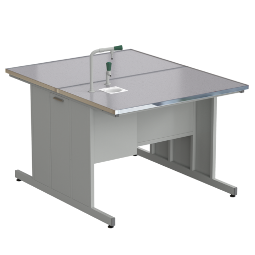 Стол островной с подводом воды 1212х1500х900 мм (1 комплект), раб. поверхность - МОНОЛИТНЫЙ КЕРАМОГРАНИТ