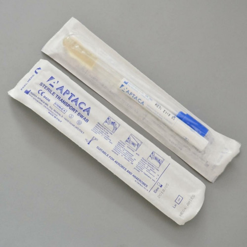 Тампон-зонд с транспортной средой AMIES с пластиковым аппликатором, в пробирке 12х150 мм, в индивидуальной упаковке, стерильный, Aptaca, 150 шт/уп.