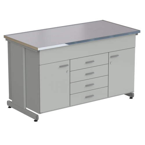 Стол-тумба 2 двери + 5 ящиков 1500х750х900, МОНОЛИТНЫЙ КЕРАМОГРАНИТ