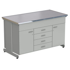 Стол-тумба 2 двери + 5 ящиков 1500х750х900, МОНОЛИТНЫЙ КЕРАМОГРАНИТ