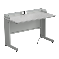 Стол ученический с бортиком и розетками 1200х600х840, раб. поверхность - ЛАМИНАТ БЕЛЫЙ