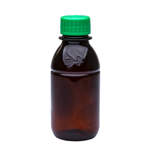 Бутылка круглая ЭКРОС 125 мл коричневая с крышкой