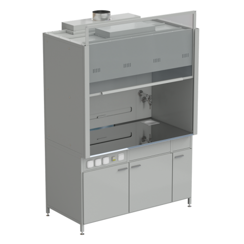Шкаф вытяжной с подводом воды 1500х900х2145 мм, раб. поверхность - НЕРЖАВЕЮЩАЯ СТАЛЬ