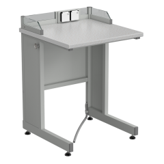 Стол ученический с бортиком и розетками 600х600х840, раб. поверхность - ЛАМИНАТ БЕЛЫЙ
