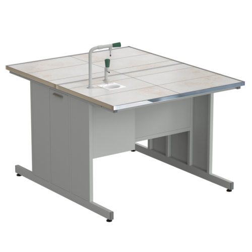 Стол островной с подводом воды 1212х1500х900 мм (1 комплект), раб. поверхность - КЕРАМИКА