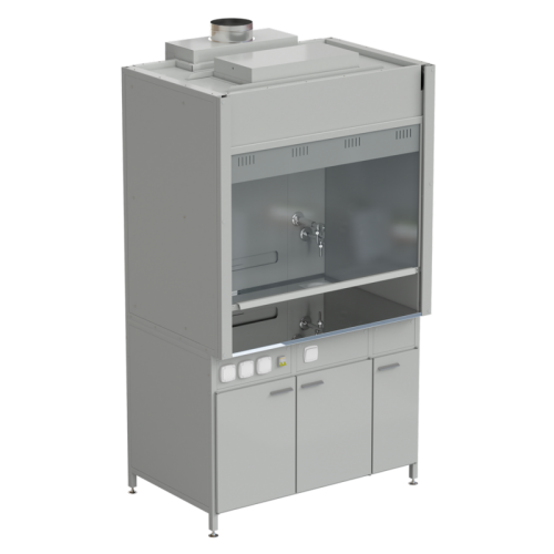 Шкаф вытяжной с подводом воды 1200х900х2145 мм, раб. поверхность - НЕРЖАВЕЮЩАЯ СТАЛЬ