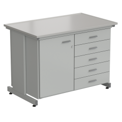 Стол-тумба 1 дверь (левая) + 5 ящиков 1213х763х900, DURCON с бортиком