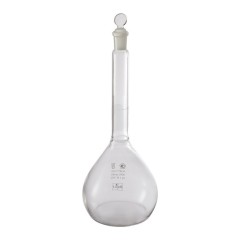 Колба мерная 2-500-1 19/26 с одной меткой и пришлифованной пробкой