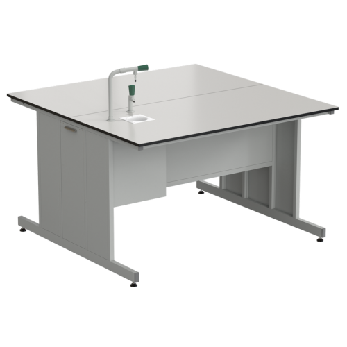 Стол островной с подводом воды 1500х1500х900 мм (1 комплект), раб. поверхность - LABGRADE