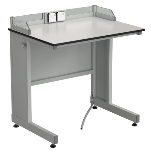 Стол ученический с бортиком и розетками 800х600х840, раб. поверхность - LABGRADE