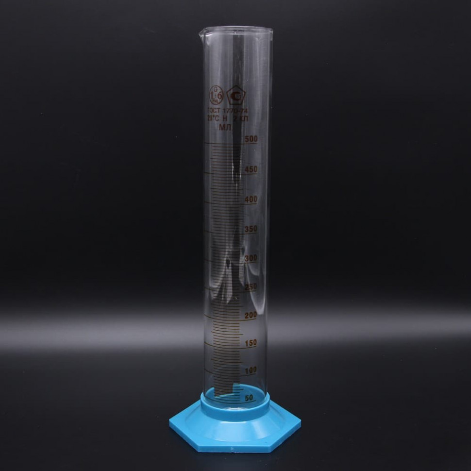Цилиндр мерный 3-500-2 на пластмассовом основании