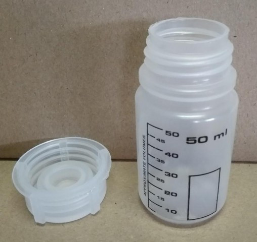 Банка широкогорлая для реактивов 50 мл, с черной градуировкой, п/п, LAMAPLAST