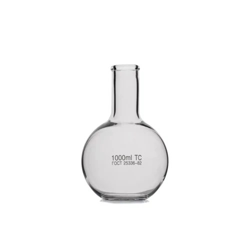 Колба плоскодонная П-2-1000-42 с цилиндрической горловиной