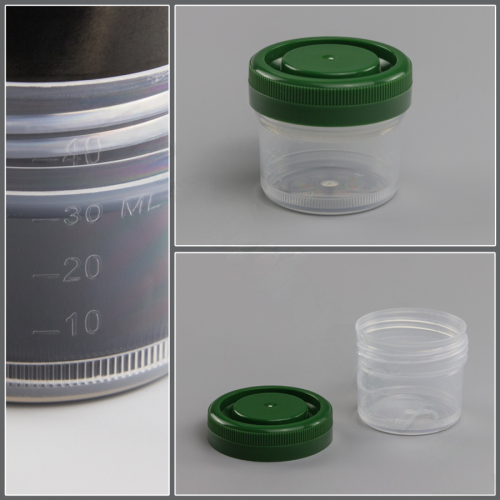 Контейнер для гистологии с завинчивающейся крышкой 40 мл, 47х39 мм, н/с, 500 шт/уп.