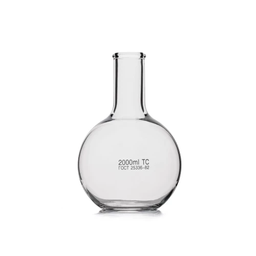 Колба плоскодонная П-2-2000-50 с цилиндрической горловиной