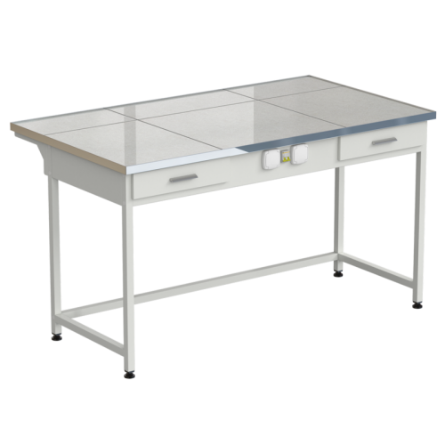 Стол приборный с 2-мя ящиками и электрикой 1515x850x850 мм, раб. поверхность - КЕРАМОГРАНИТ