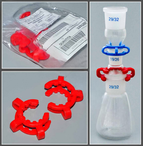 Зажим для конических переходников 29/32, красный