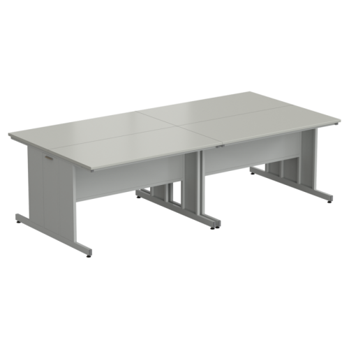 Стол островной 3000х1500х900 мм, раб. поверхность - ЛАМИНАТ СЕРЫЙ