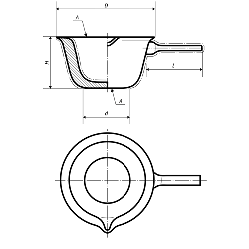 Кастрюля фарфоровая №5, 2000 мл, 190х100 мм