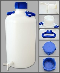 Бутыль с краном 25 л, с завинчивающейся крышкой и ручкой, ПЭВП, Aptaca