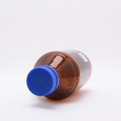 Банка 1000 мл для реактивов из темного стекла с делениями и навинчивающейся полипропиленовой крышкой